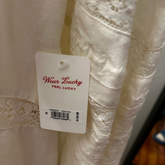 NWT Lucky Brand Cream Dress Size Medium with Special Detailing and Lining - Picture 3 of 16